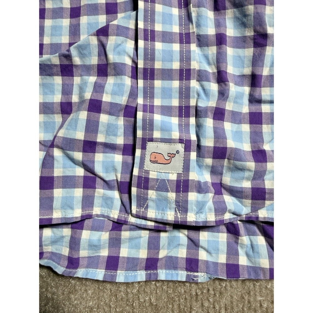 Vineyard Vines Murray Shirt Mens XXL Purple Blue Gingham Check Button Down - Picture 7 of 12
